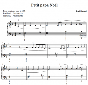 Partition facile de petit papa Noël