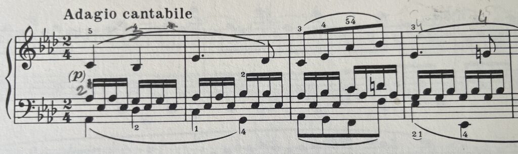 Adagio Cantabile de la Sonate pathétique de Beethoven avec son thème très connu.